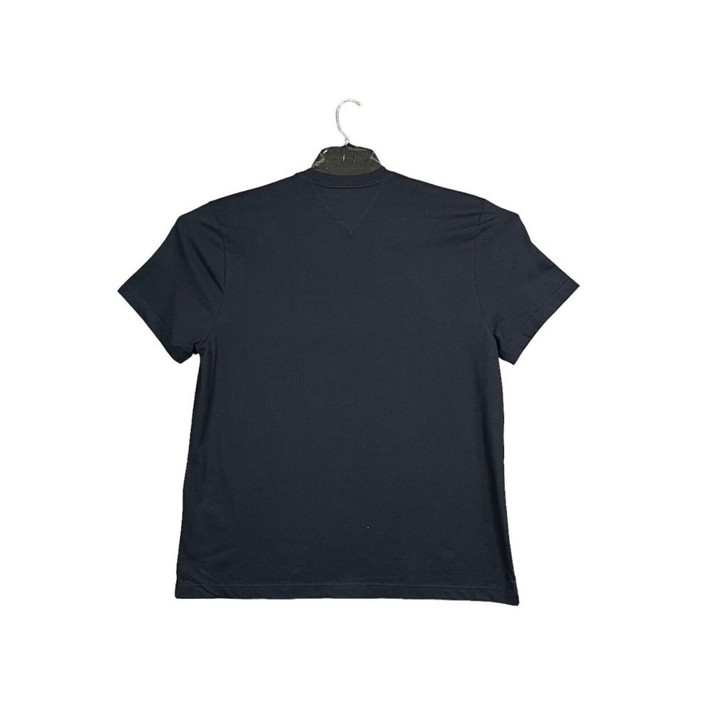 Tommy Hilfiger Mens Cotton T-Shirt Size L Tall Blue Short Sleeve Signatur Stripe - Picture 3 of 7